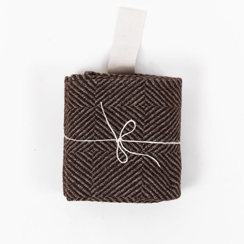 Big Linen Towel - Brown Pattern - RUUD Studios