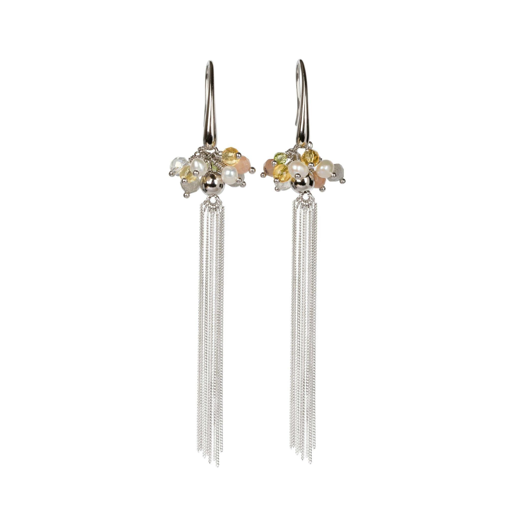 Cherie Color Tassel Earrings - Rose Gold and Silver - RUUD Studios