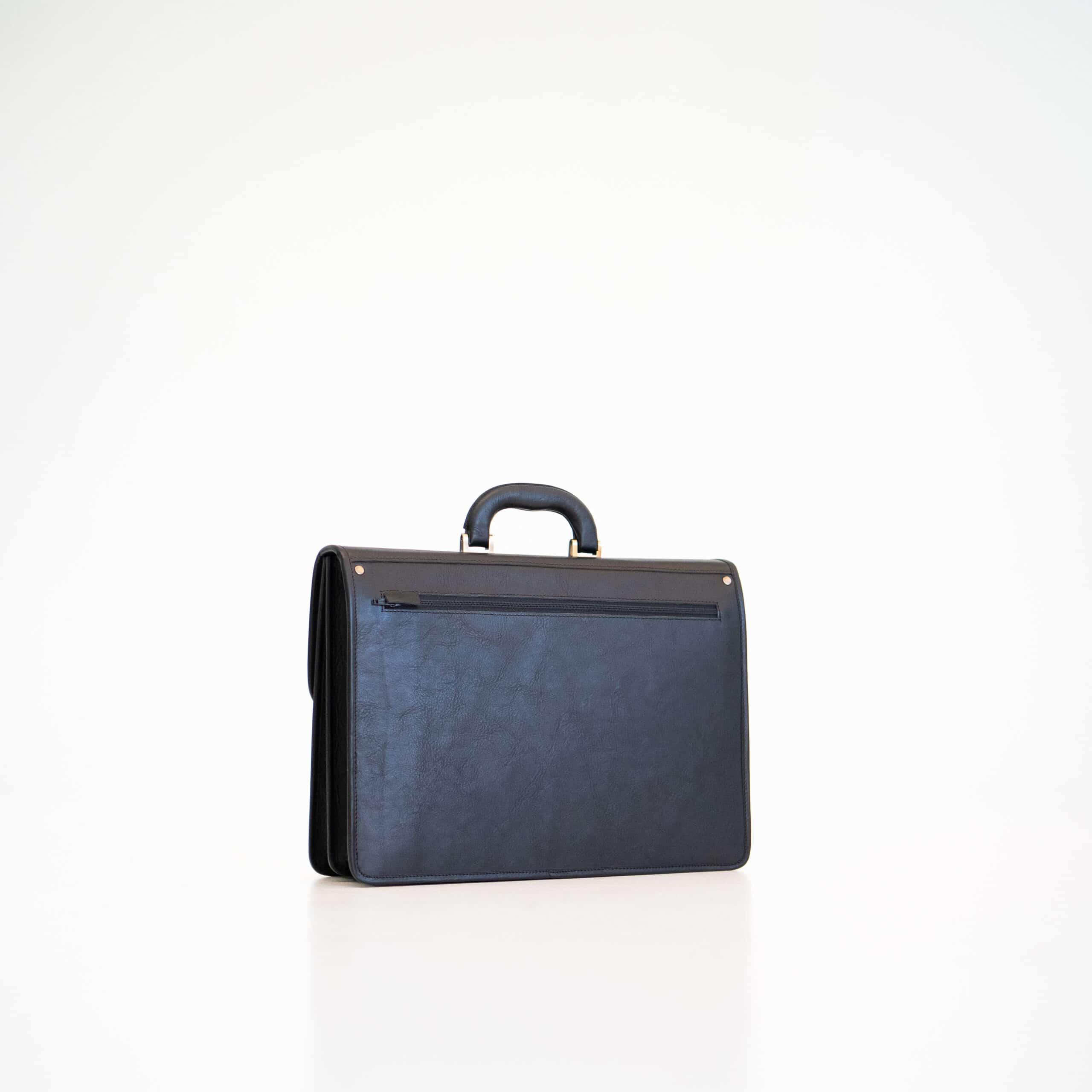Leather Briefcase No. 99 - Black - RUUD Studios