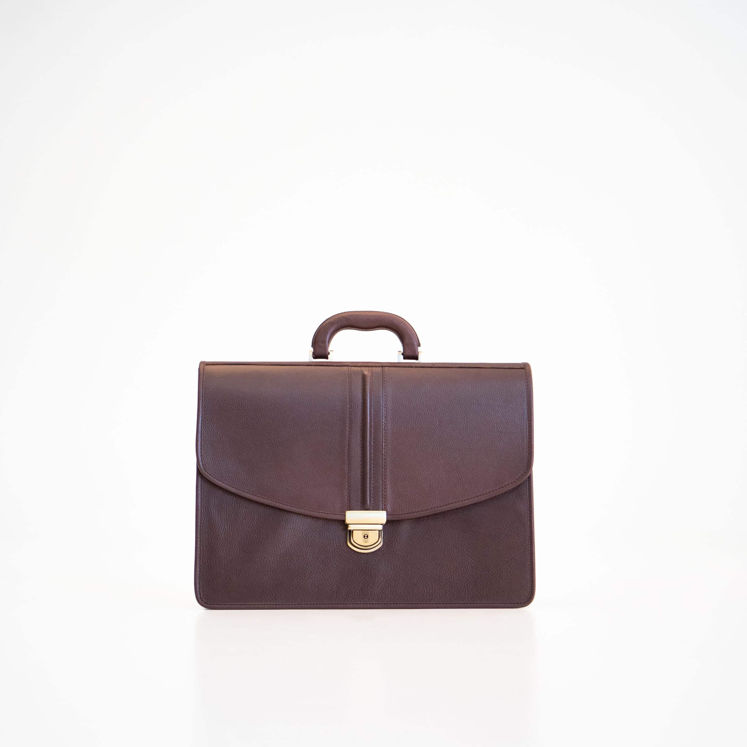 Leather Briefcase No. 99 - Dark Brown - RUUD Studios