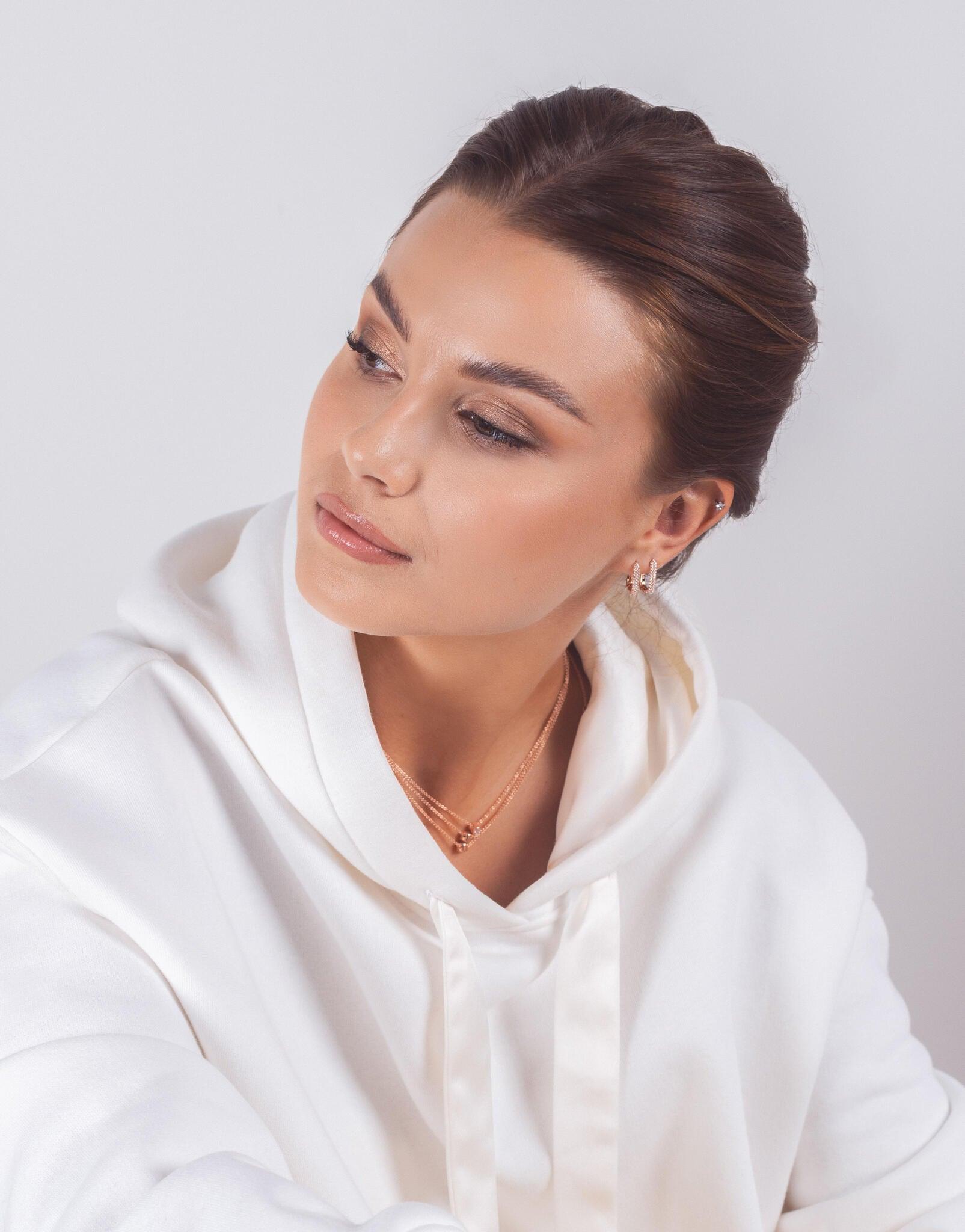 Metropolitan Glow White Earrings - Rose Gold and Silver - RUUD Studios